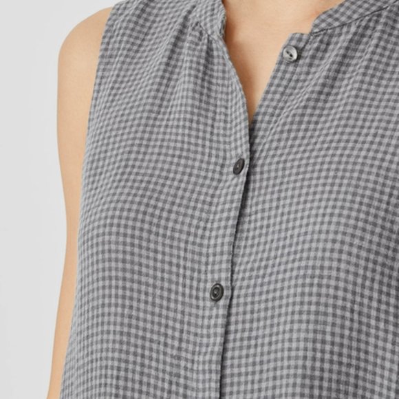 Eileen Fisher Puckered Organic Linen Long Shirt Size PP - Picture 3 of 8